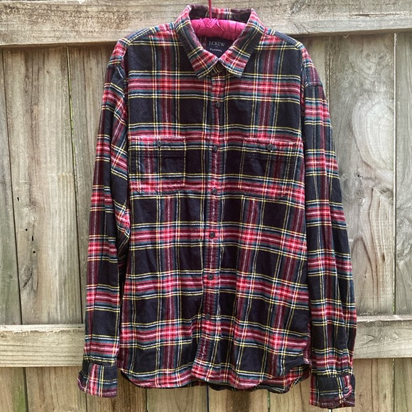 J. Crew cotton black plaid flannel shirt - Picture 1 of 7